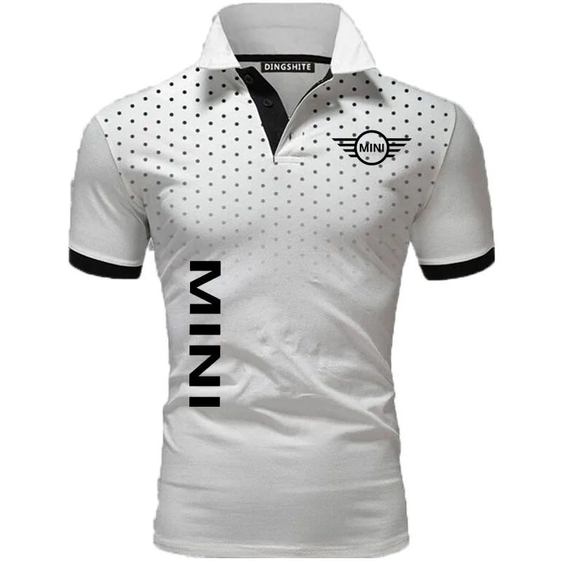 

2022 Summer Fashion Personality Casual Men's Polo Shirts Men's tee Mini car logo print brand 100% Cotton Men's Short Sleeve