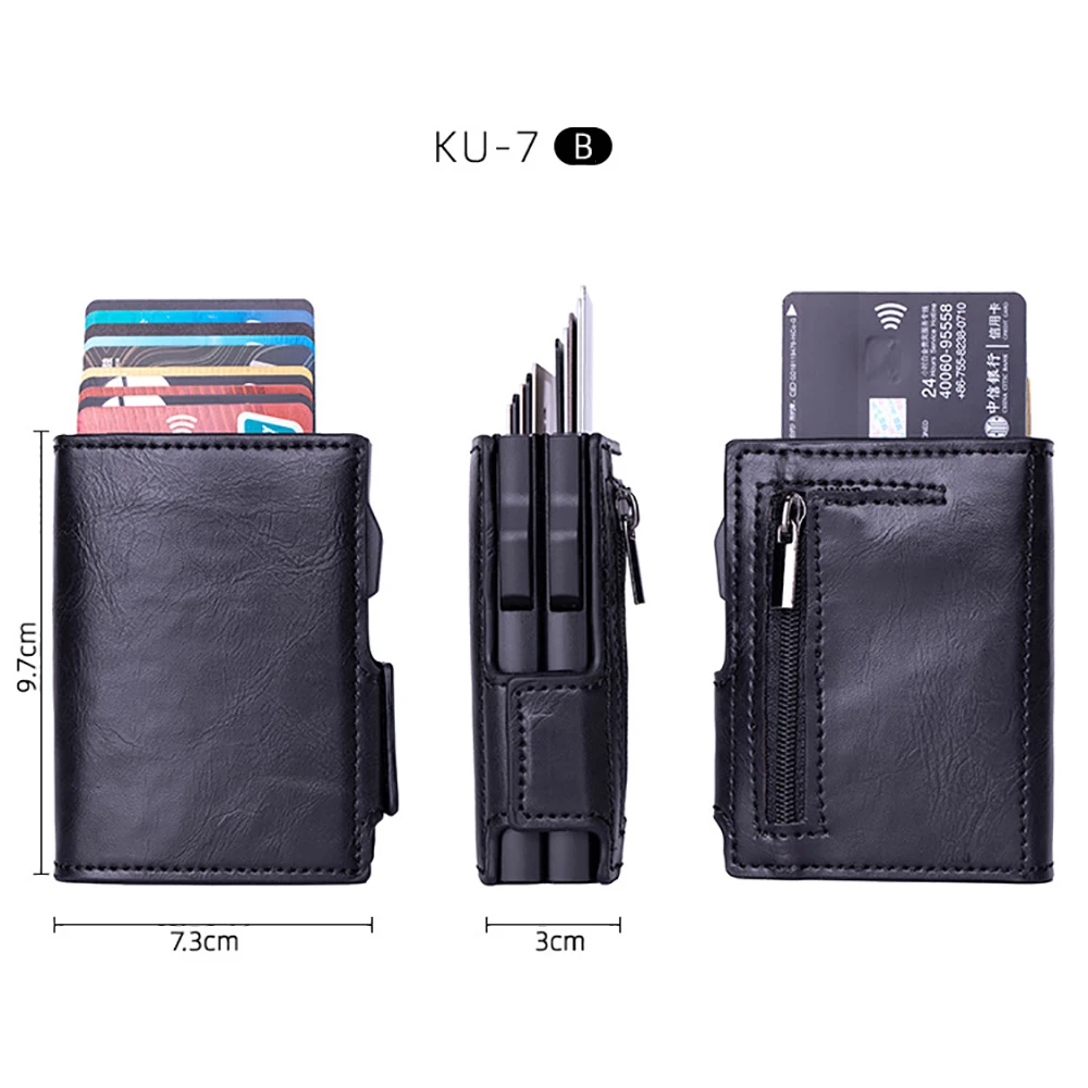 Men's Credit Cardholder Wallet 2023 New Carbon Fiber RFID Blocking Leather Bank Card Case Cardholder Protection Purses for Women