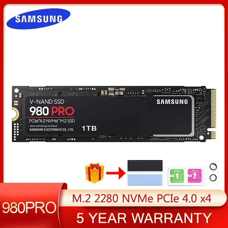 

Samsung 980 PRO SSD 1TB 2TB PCIe 4.0 NVMe Gen 4 Gaming M.2 2280 500GB Internal Solid State Hard Drive HDD For Laptop Desktop PS5