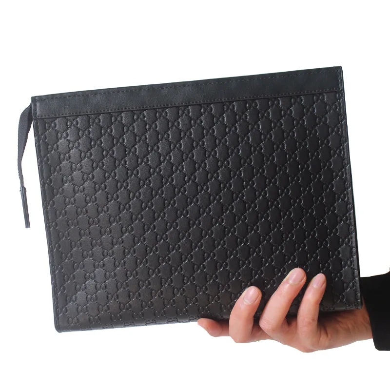 

HAPPIEST Men's Day Clutch Bags Male Business Handbags Phone PAD Package Microfibrillar Leather Bolsos Bolsas Masculine for Man