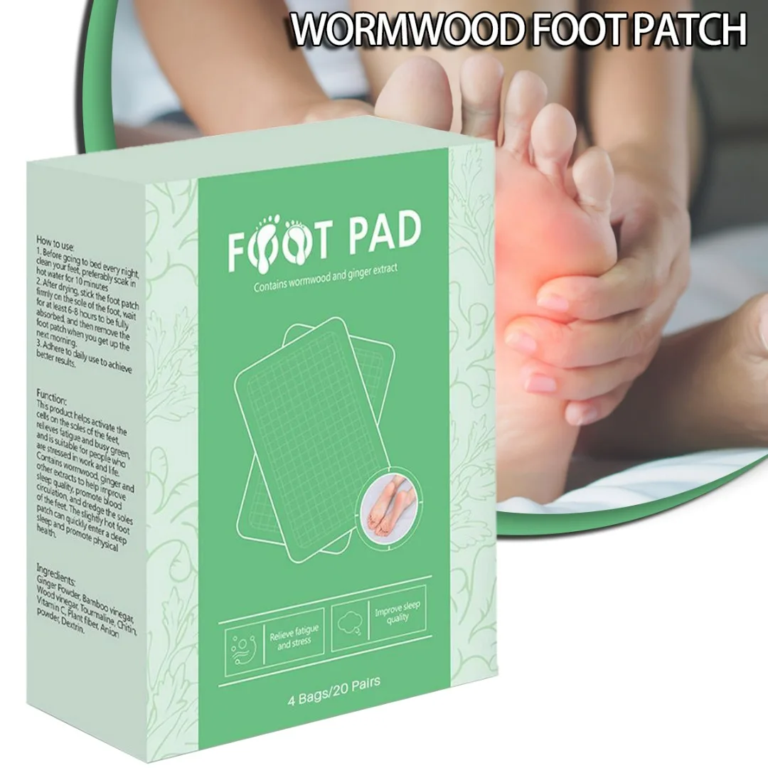 

Natural Wormwood Body Cleansing Foot Pads Improve Sleep Quality Relieve Fatigue Promote Blood Circulation Foot Care Tool 40 Pcs