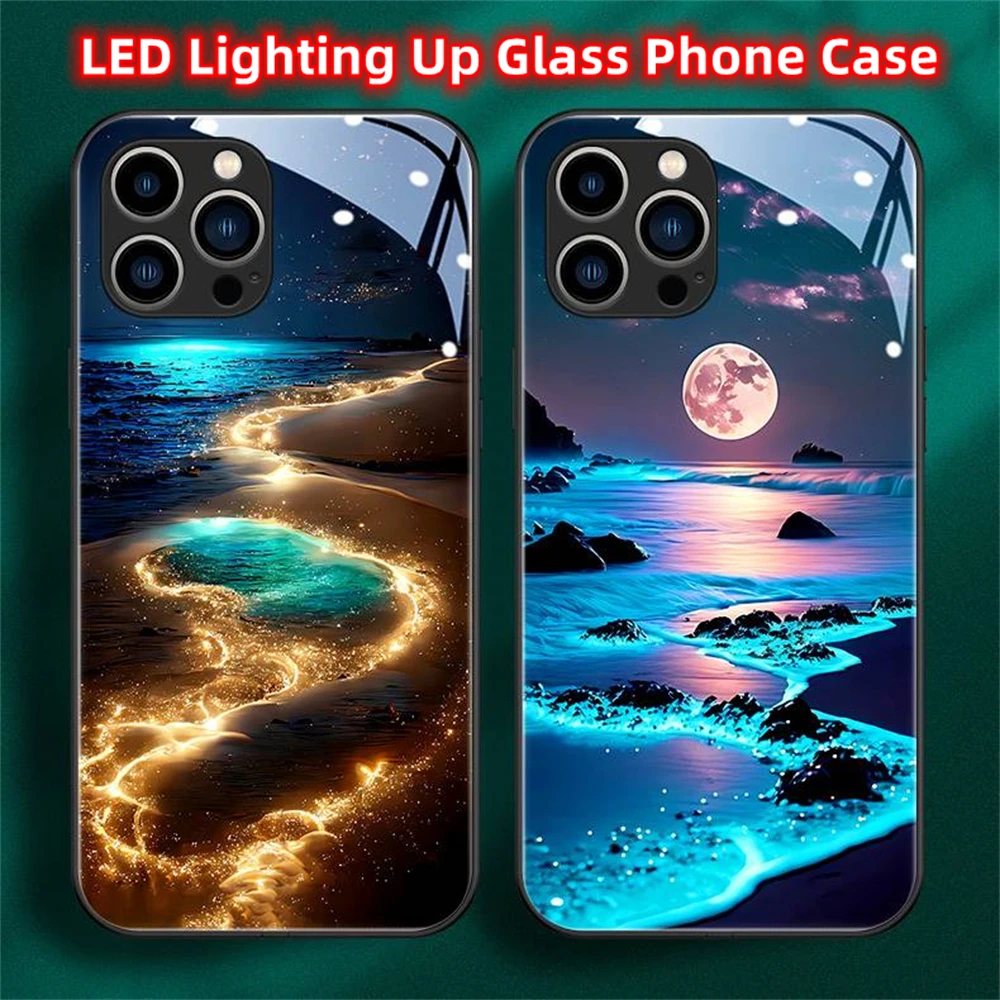 Фото Чехол для телефона Pretty Dreamy Forest со светодиодной подсветкой и вспышкой для Samsung S25 S24 S23 S22 S21 S20 FE Plus Ultra №4