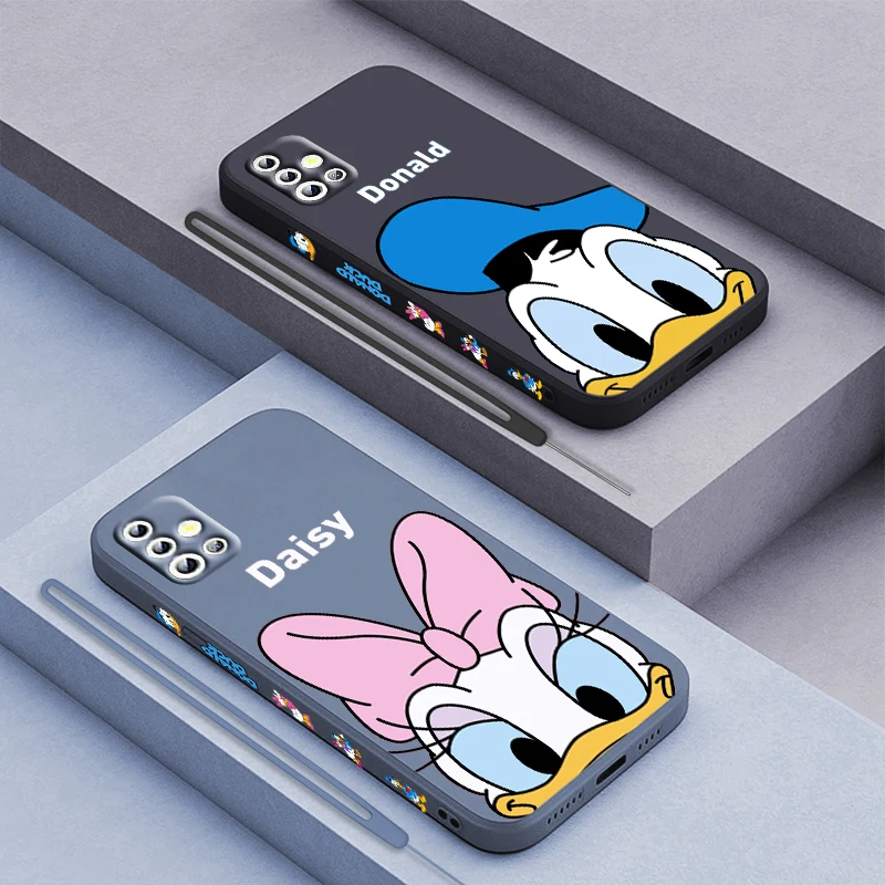 

Donald Duck Disney Cute For Samsung Galaxy A71 A51 A81 A91 A41 A31 A21S A11 A01 A50 A30 A20S Liquid Left Rope Phone Case Fundas