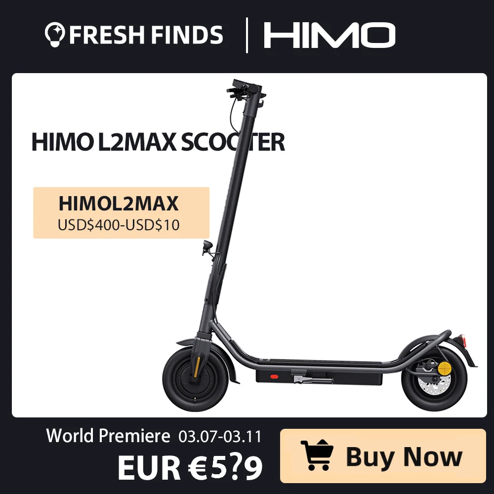 

【CE Compliant】HIMO L2 MAX Folding Electric Scooter 350W Motor 36V/10.4Ah Battery 10 Inch Tire