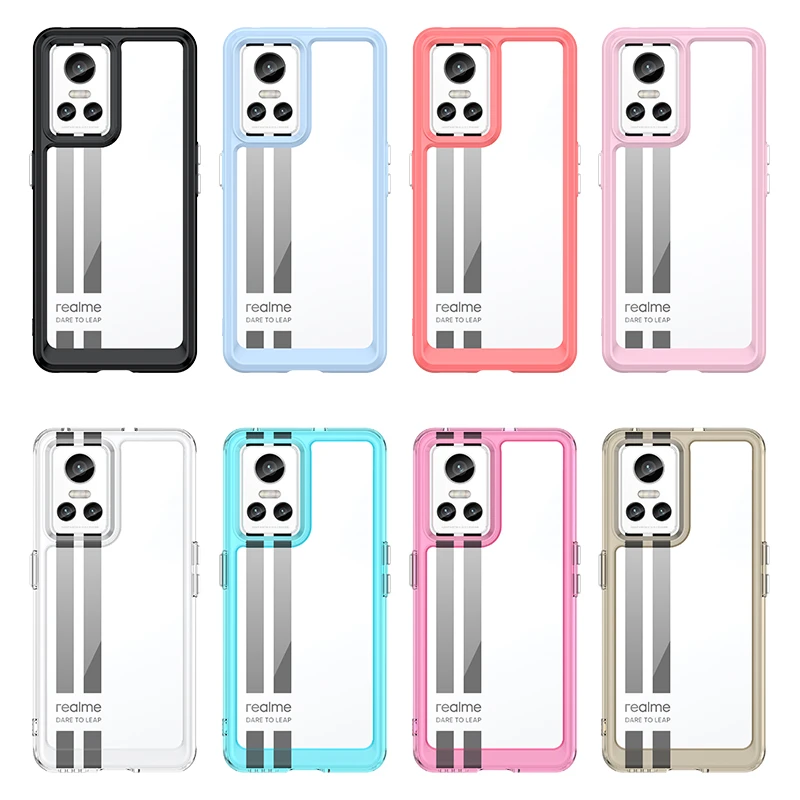 Transparent Case For Realme GT Neo 3 Case Colorful Protective Silicone Back Case For Realme GT Neo 3 Cover For Realme GT Neo 3