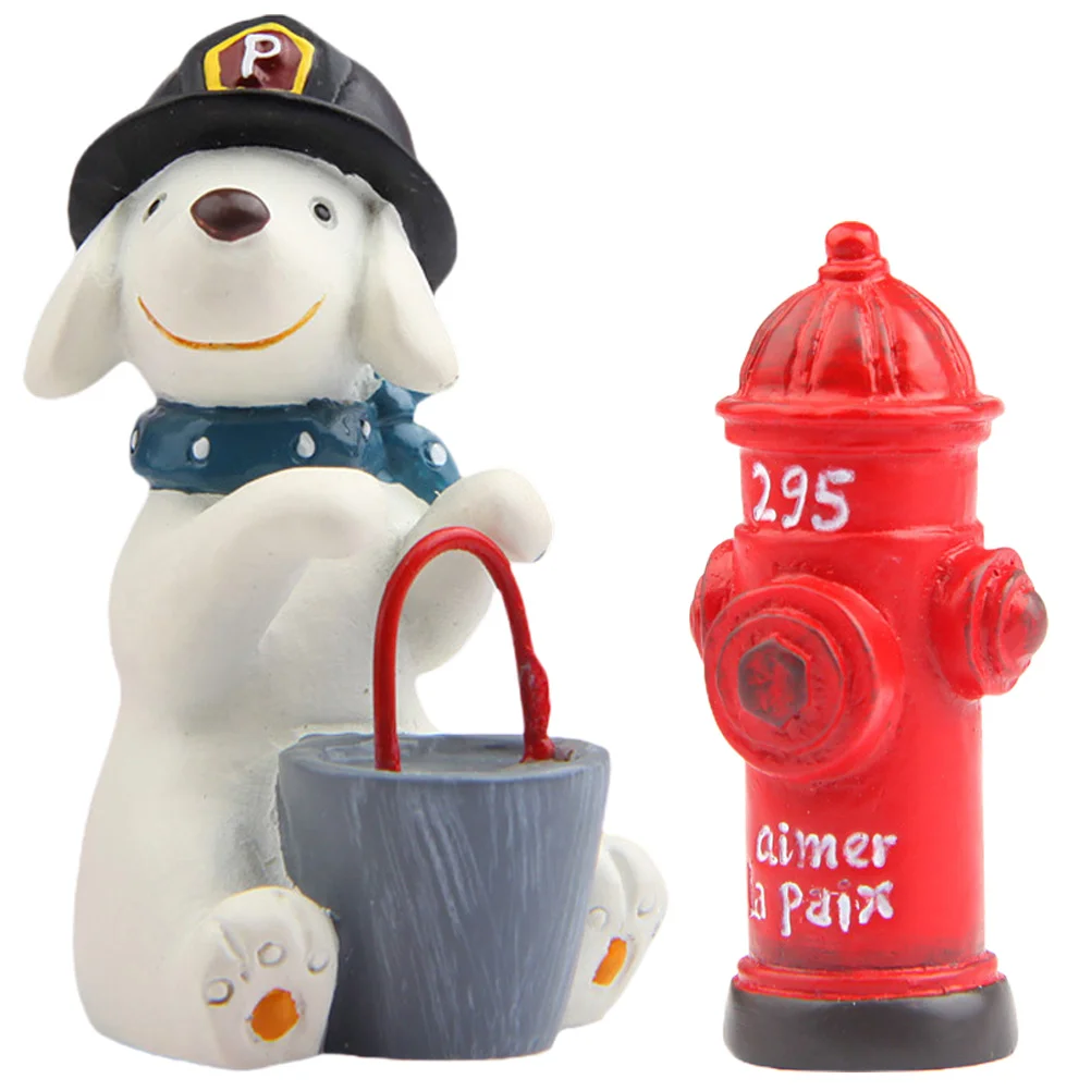 Dog Hydrant Fire Puppy Pee Post Statue Ornament Training Garden Dogs Resin Sculpture Miniature Figurines Mini Animal Figure Yard