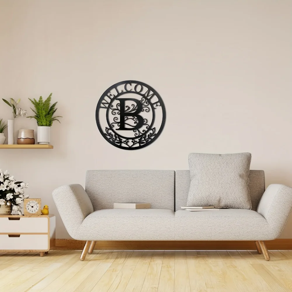 12-дюймовый Черный Металлический Настенный Декор Знак С Буквой B Добро Пожаловать