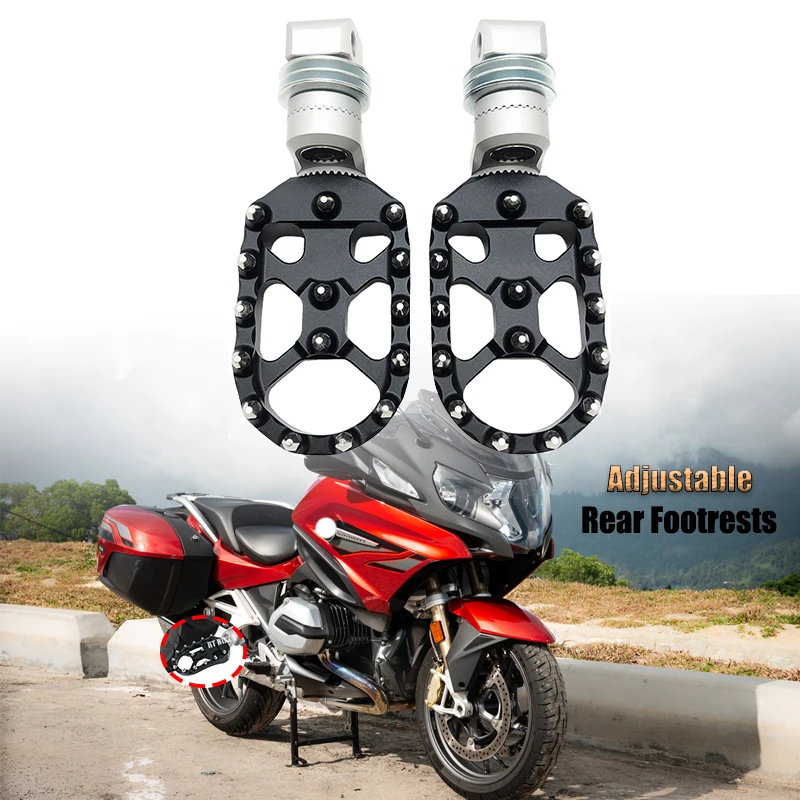 For BMW R1200RT R1200 RT R 1200RT 2009-2021 2019 2020 Motorcycle Rear Footrest Adjustable Foot Pegs Rotatable Foot Rest Footpegs