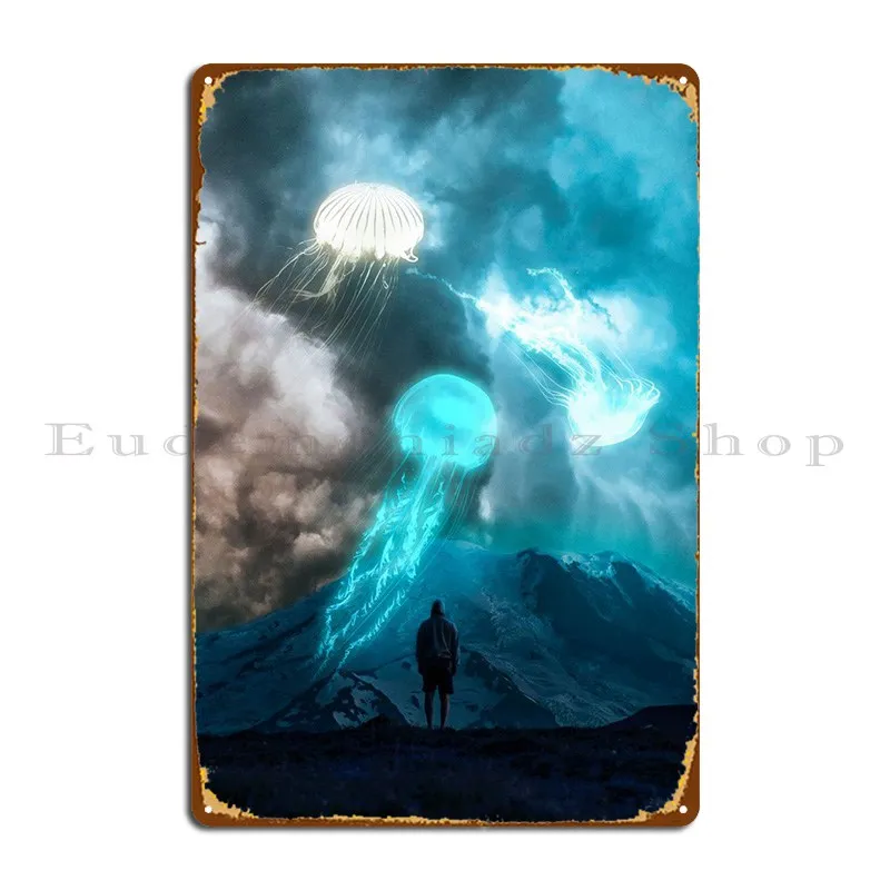 

Медуза космический мир металлическая фотообои домашний бар персонаж стена пещера жестяной знак плакат