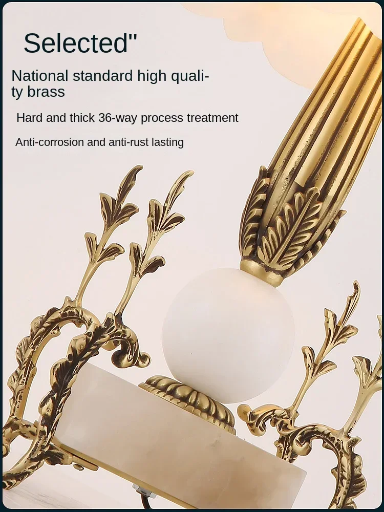 Мраморная настольная лампа роскошная атмосфера спальни импортная прикроватная