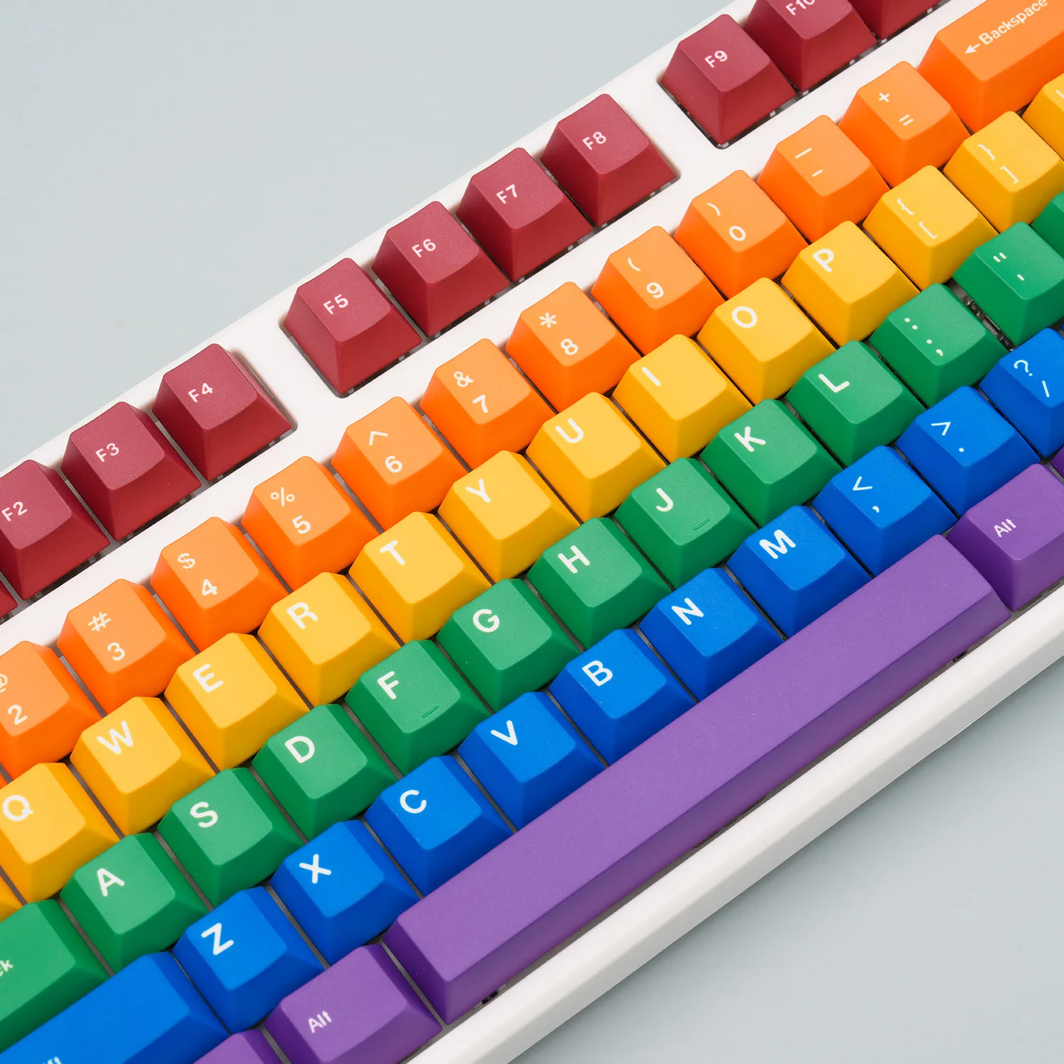 156 клавиш/комплект разноцветные радужные клавиши из ПБТ-материала для