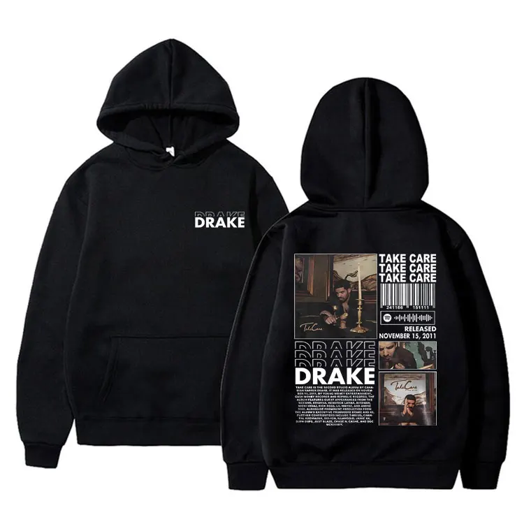 

Hip Hop Rapper Drake Take Care Album Graphic Hoodie Men Vintage Rap Harajuku Hoodies Male Oversized Sweatshirt Streetwear Unisex