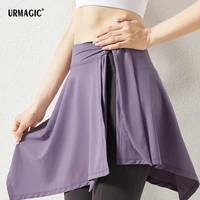 urmagic quick drying waist anti walk yoga skirt corset irregular small skirt hip skirt fitness dance shawl running tie