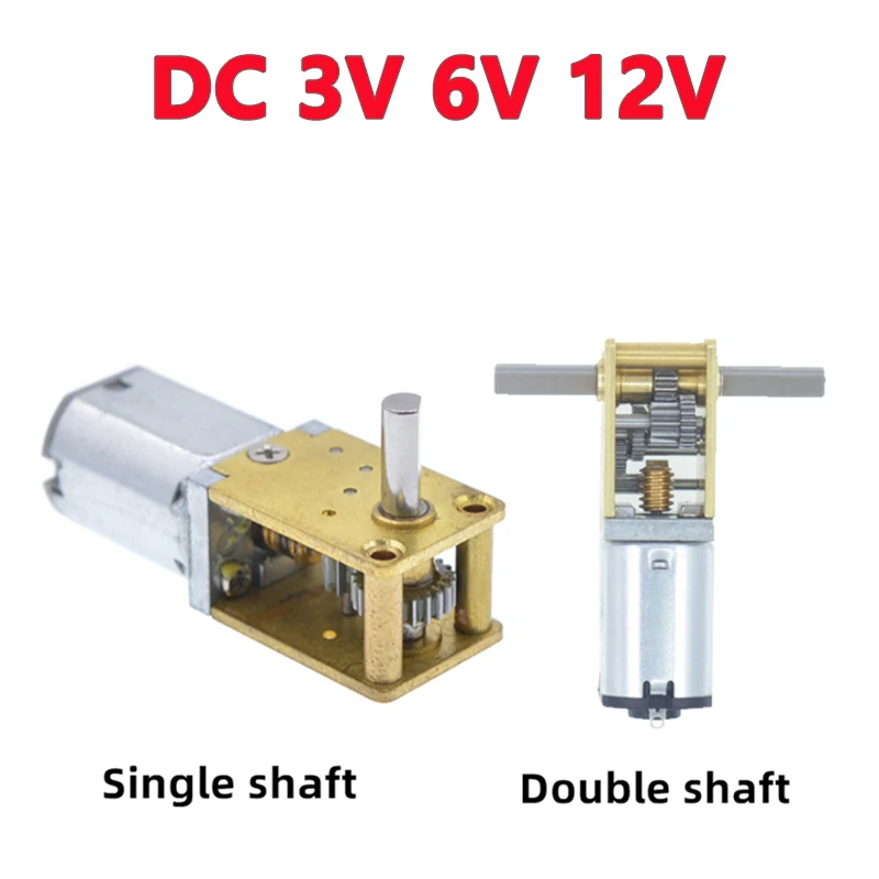 

N20 Micro Gear Reducer Motor DC 3V 6V 12V 4-381RPM Worm Gear Slow Speed High Torque Electric Motor DIY Robot Car Eleltric Lock