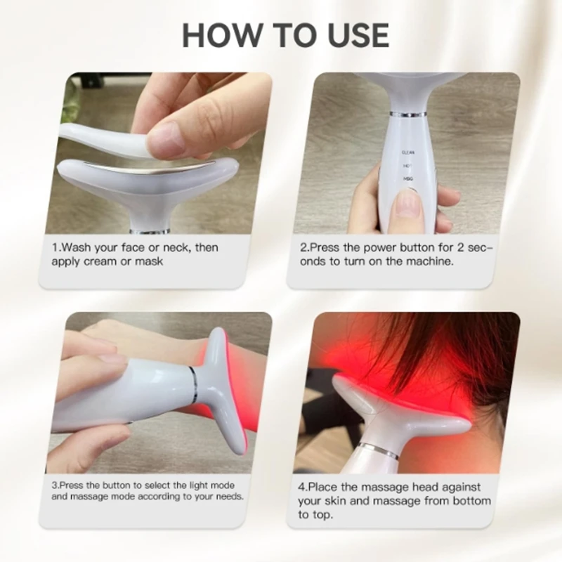 Массажер для лица и шеи с 3 цветными бриллиантами