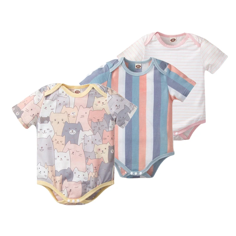 

Summer Baby Boy Girls Bodysuit Clothes Cartoon Cotton Newborn Baby Jumpsuit Toddler Short Romper Costume Cute