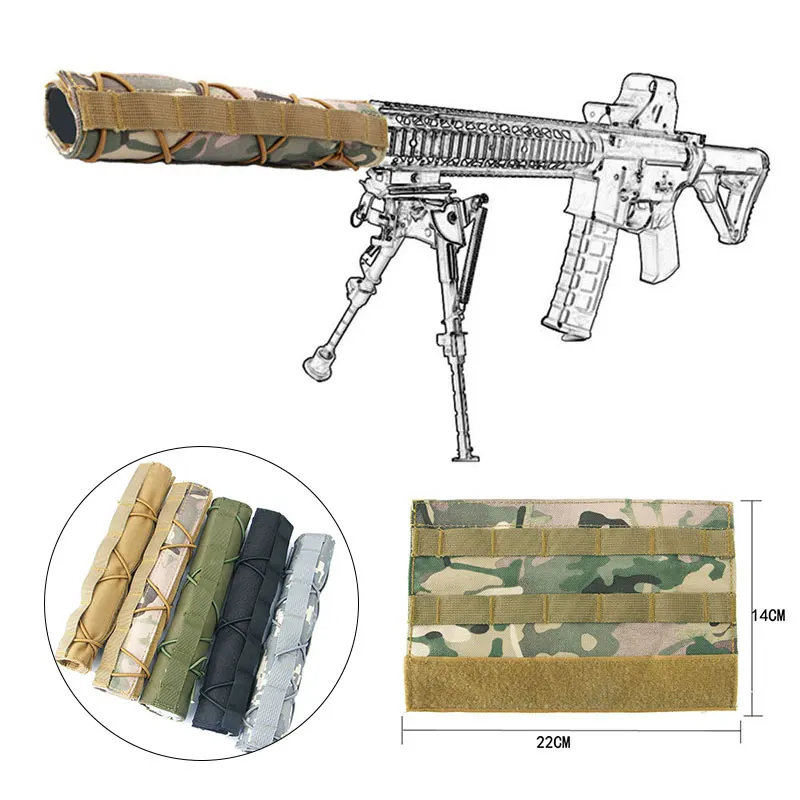 

RU 22cm Silencer Protective Case Tactical Suppressor Mirage Heat Shield Sleeve Shooting Military Silencer Protective Cover
