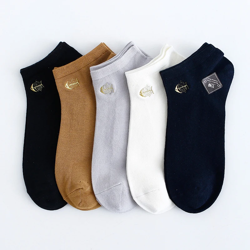 5 pairs / pack men's bamboo fiber socks high quality fashion leisure breathable antibacterial men's ankle socks men's deodorant