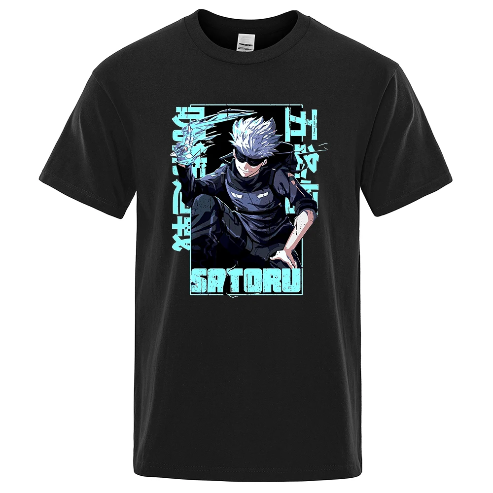 

Jujutsu Kaisen Gojo Satoru Comic Tshirts Men Oversized Cotton Clothing Fashion Summer T-Shirt High Quality Brand Loose Shirts