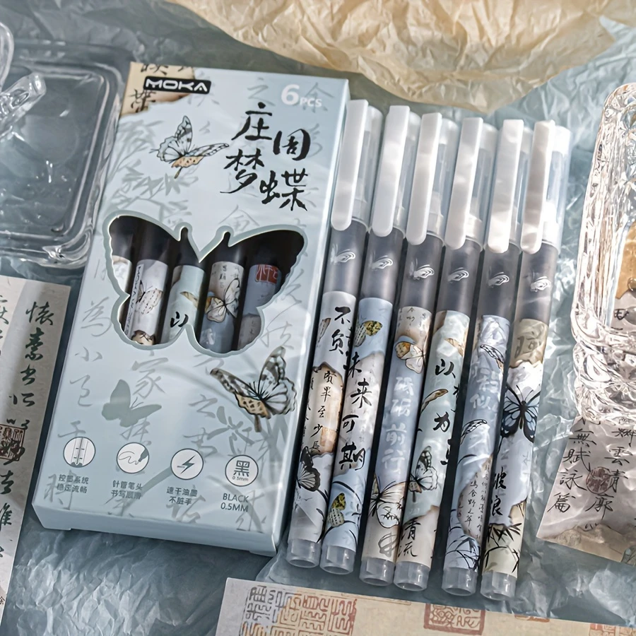 

Гелевые ручки китайский стиль бабочка набор из 6 штук