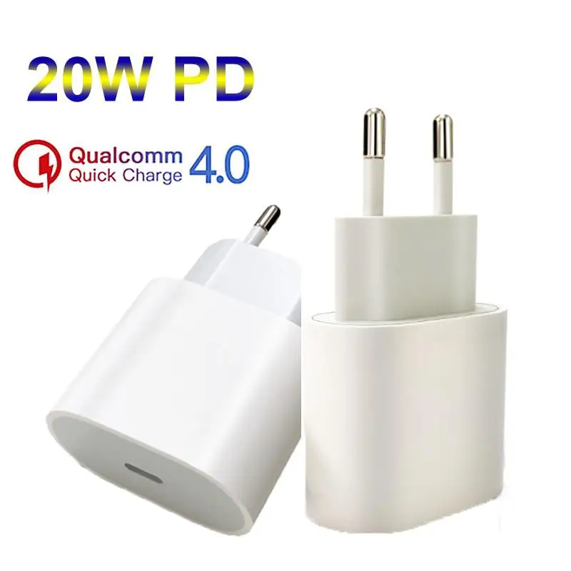 

EU Plug 20W PD USB Type C Charger Quick Charge Phone Adapter For iPhone 13 12 Samsung Xiaomi Huawei PD Fast Charging Charger
