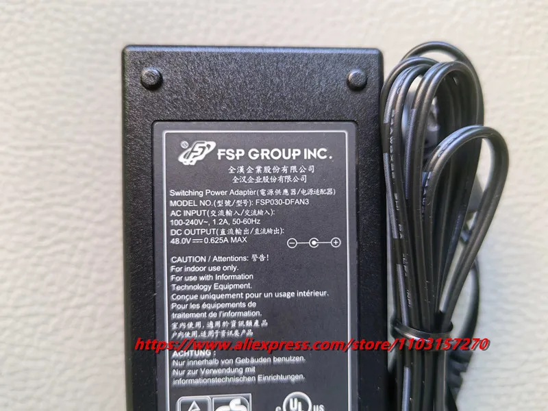 Фото Оригинальное зарядное устройство переменного и постоянного тока FSP030-DFAN3 48 В 0,625 А 625 мА 30 Вт 5,5*2,1 мм №3