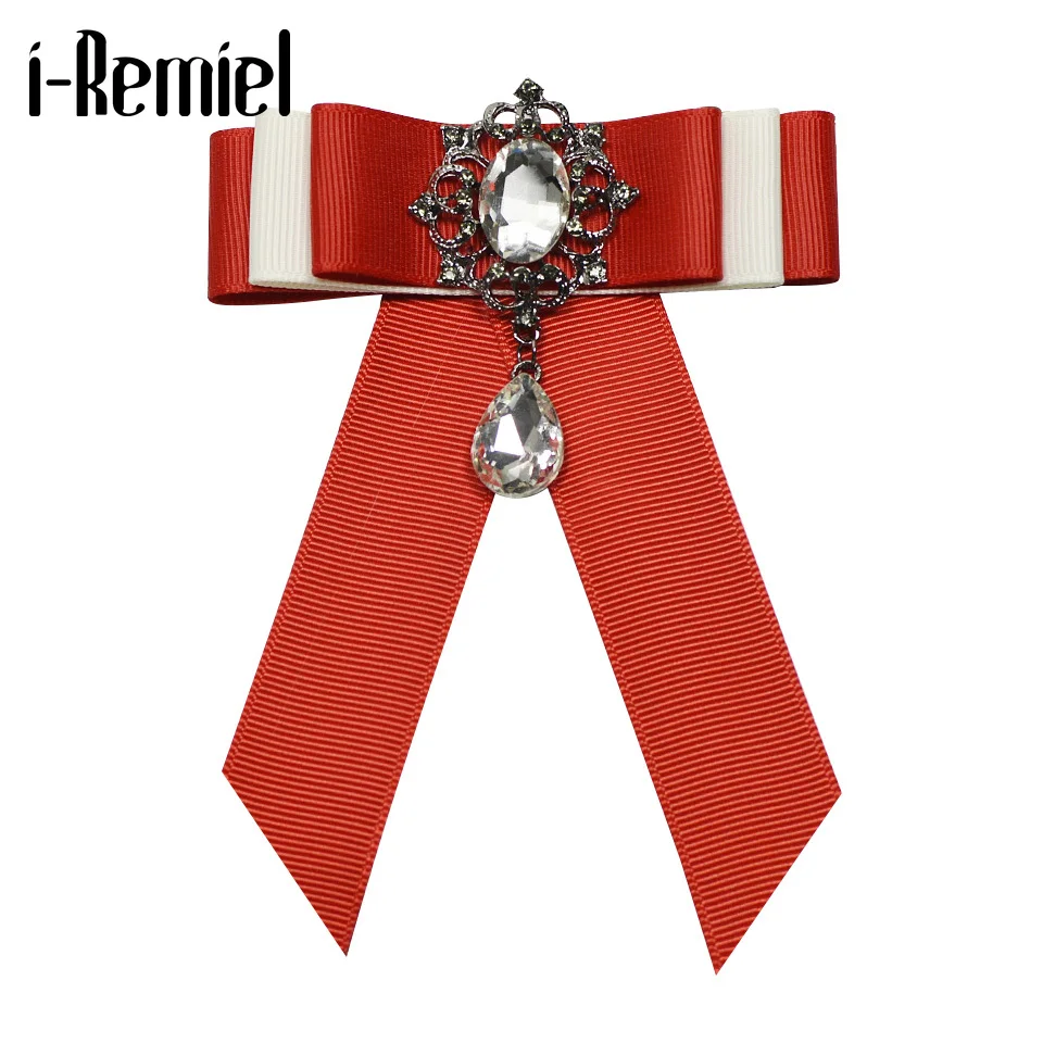 

i-Remiel Bowtie Ribbon Bow Brooch Flower Cloth Art Pins And Brooches Wedding Dress Ladies Broaches Harajuku Jewelry Women Men