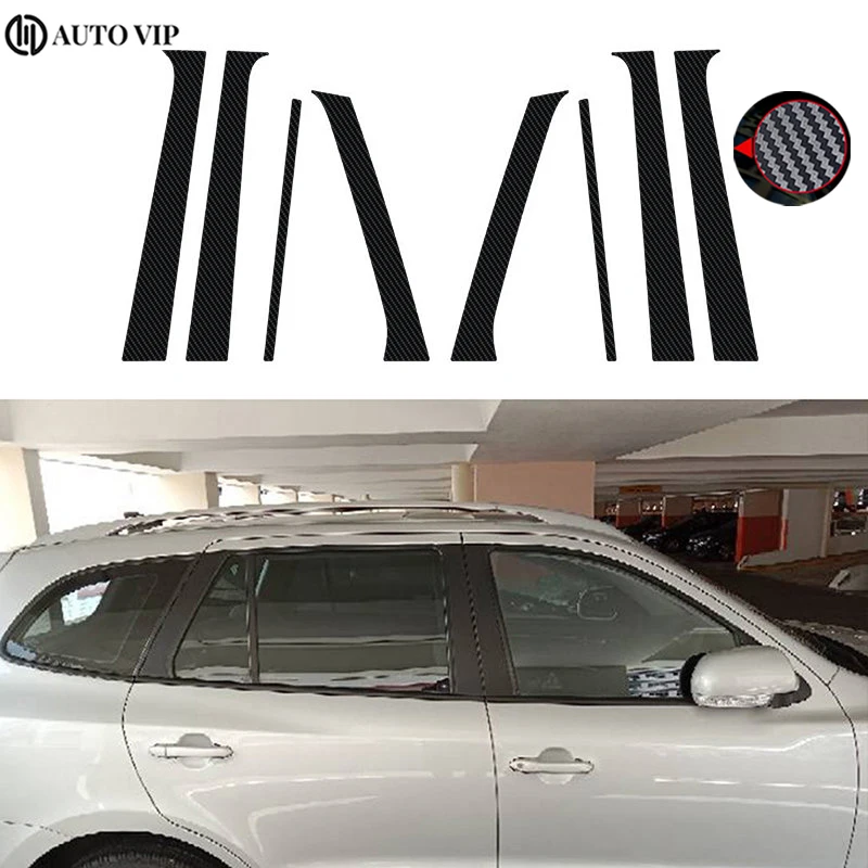 

Car Glossy Piano Black Window Pillar Posts Door Trims Cover for Inokom Santa Fe carbon fibre 2007-2012 Accessories Exterior
