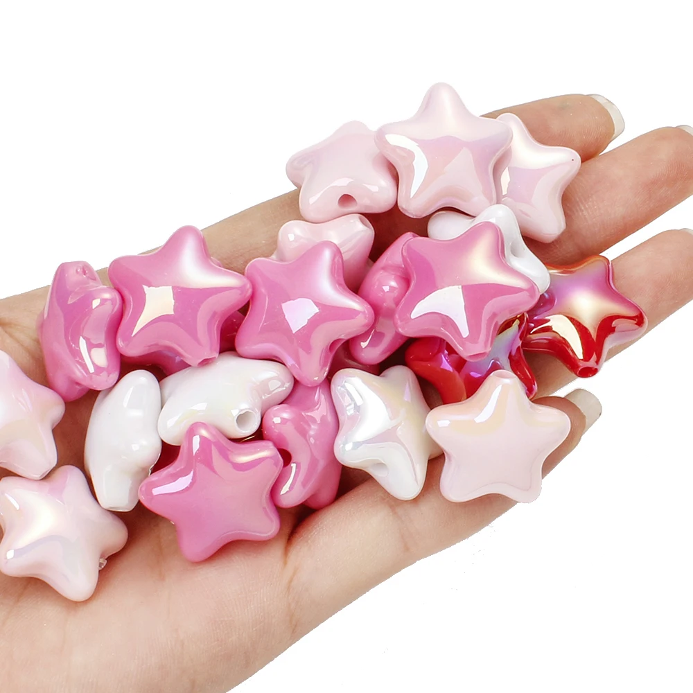 Акриловые бусины со звездами разных цветов разные цвета Ab 20 шт. россыпью для