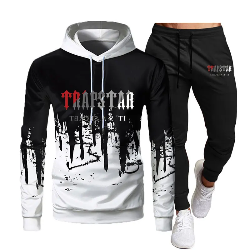 

Tracksuit Men Suit Winter Trapstar Hoodie Pants 2 Piece Running Hoodie Men Brand Sweatshirt Sports Jogging Sweatpants Suit Men