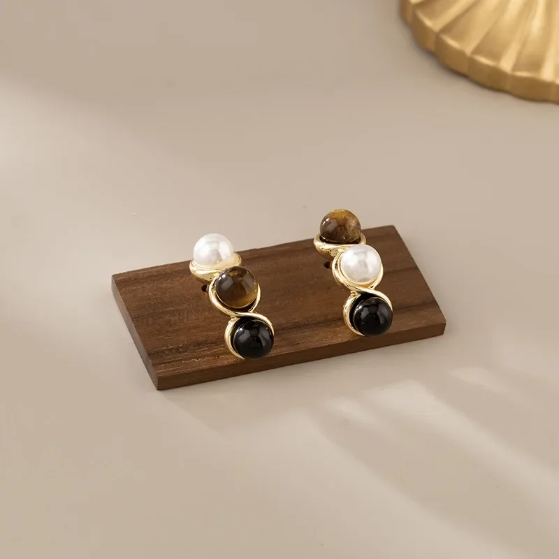 Женские винтажные серьги-гвоздики в гонконгском стиле