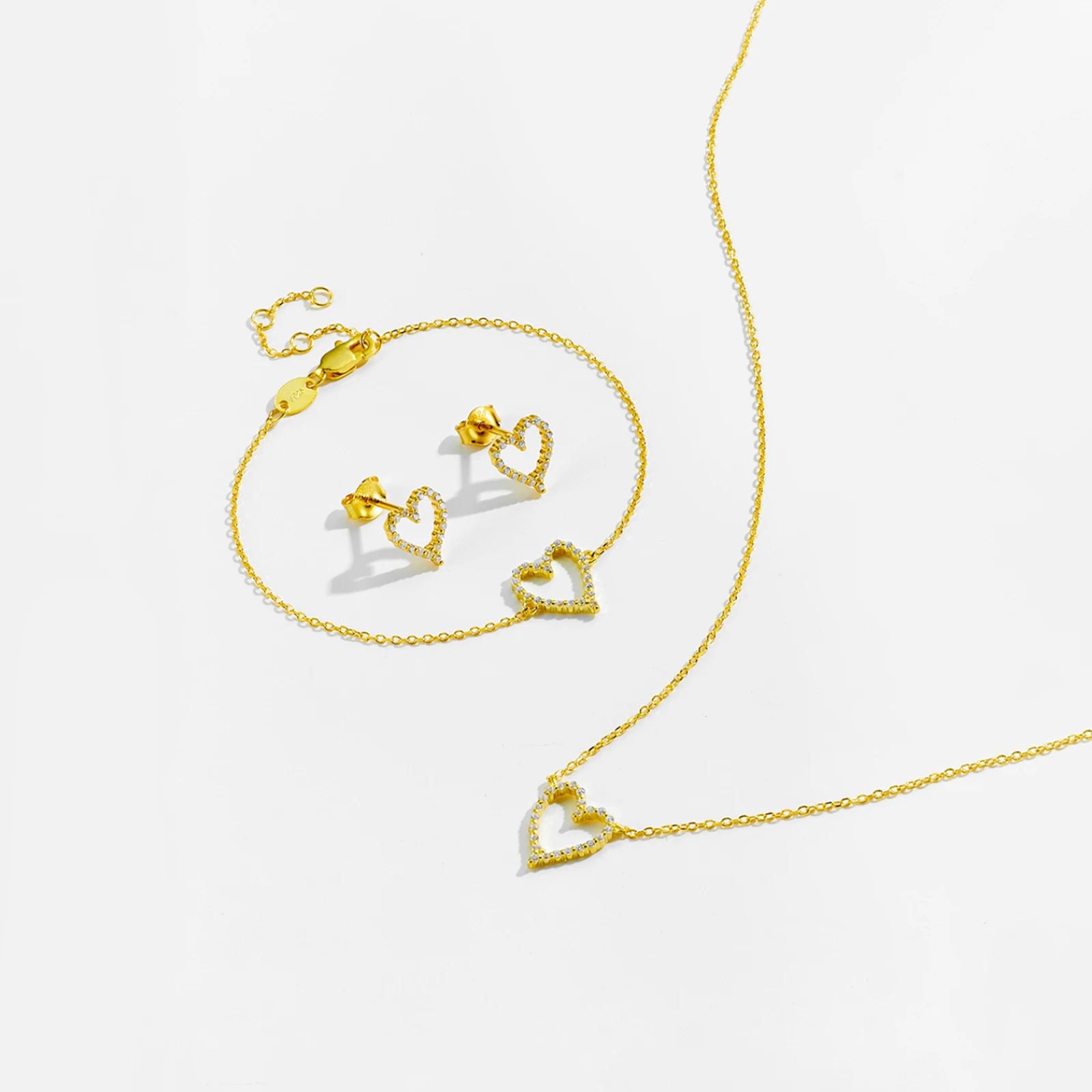 ANDYWEN стерлингового серебра 925 пробы сердце CZ циркон длинная цепочка ожерелье