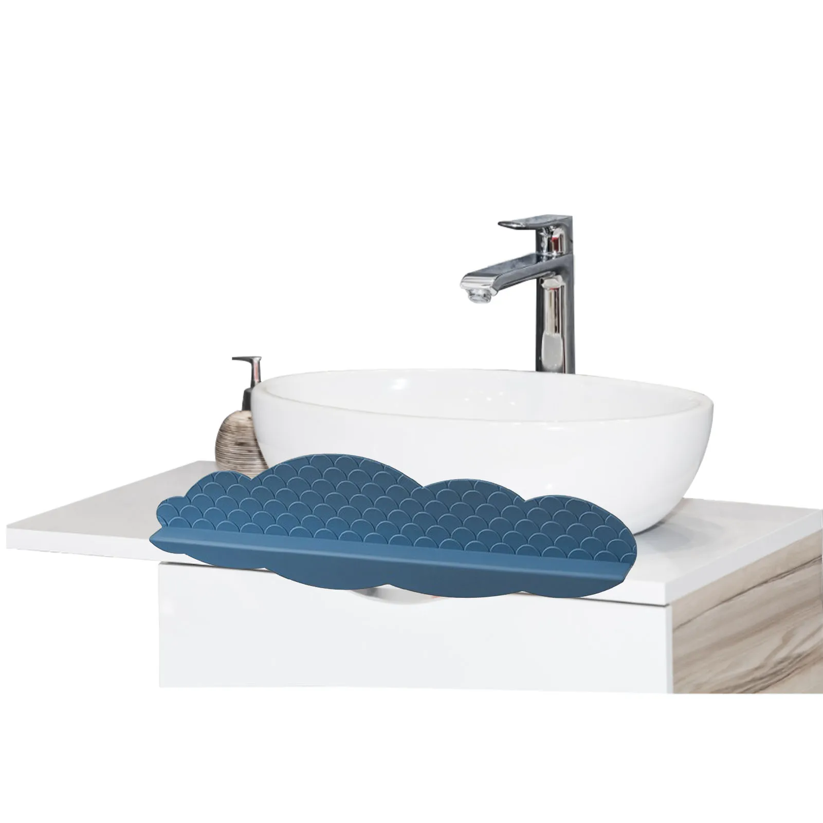 

Силиконовая насадка на раковину, защита от брызг воды в форме синего облака, сильное всасывание