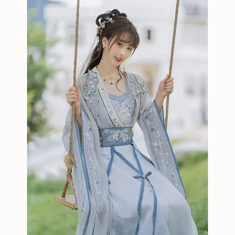 Yunzang-старинный костюм династии Тан и песни женская одежда вышивка луной бабочка