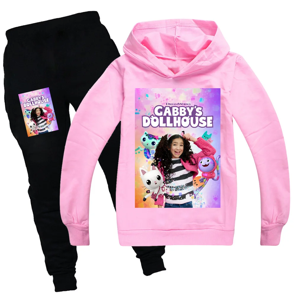 

Комплект детской одежды Gabby для кукольного домика, толстовка с капюшоном и брюки для маленьких девочек, костюм из 2 предметов для подростков, спортивный костюм для мальчиков