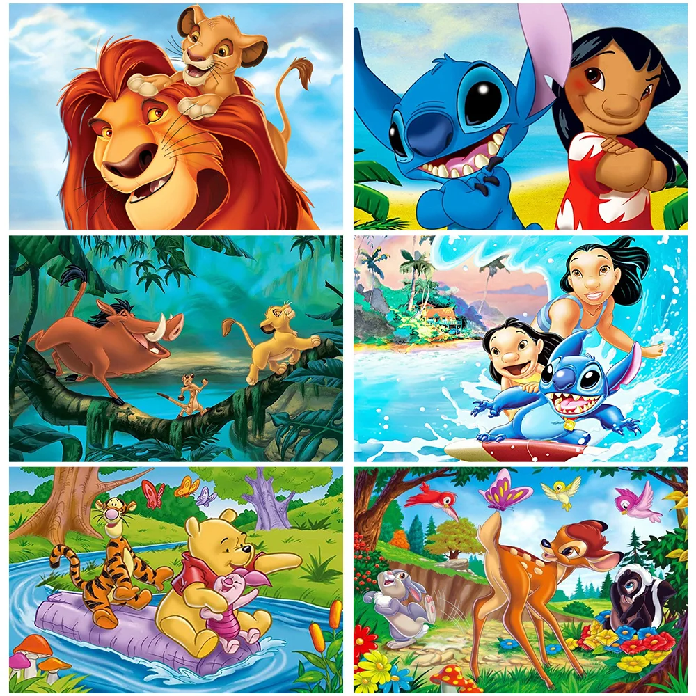

Disney Cartoon Animals 5D Diamond Painting Lion King Diamond Mosaic Winnie the Pooh Embroidery Rhinestone Pictures Home Decor