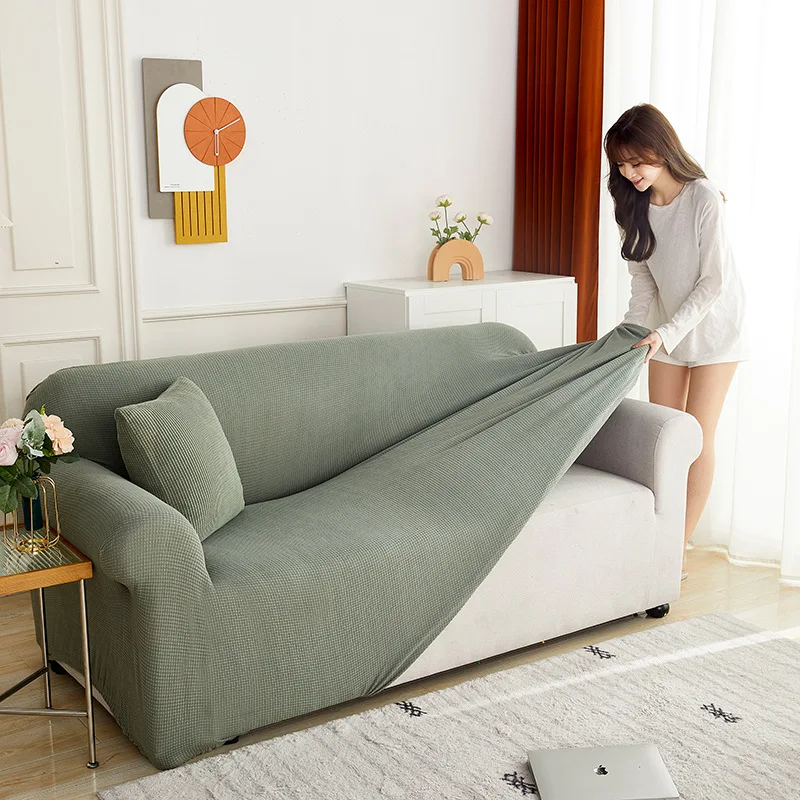

Thick Elastic Sofa Cover Slipcover for Living Room Stretch Polar Fleece Armchair Cover 1/2/3/4 Seater Corner Couch Cover
