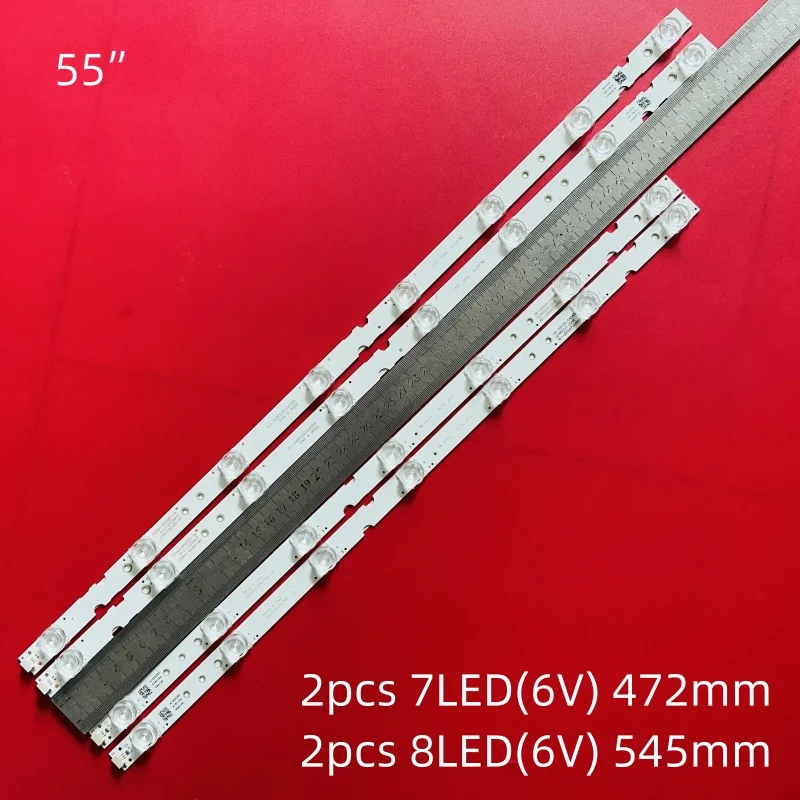 Светодиодная лента 55D6 A 8*2 55HR330M08A2 V2 4C-LB5507-HR03J подсветка B 7*2 55HR330M07B2 4C-LB5508-HR03J 4 шт.