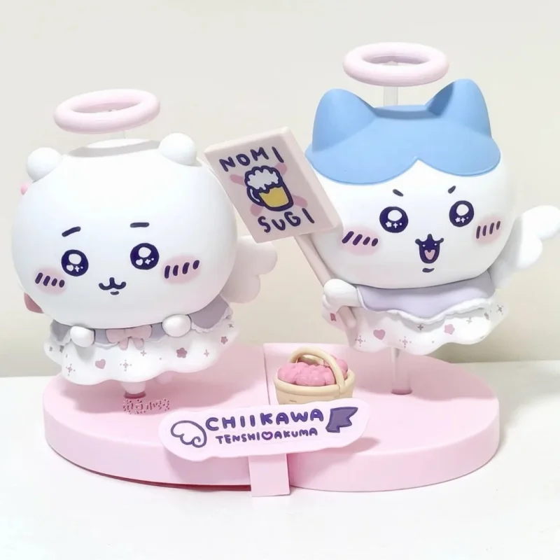 Фото В наличии: Фигурка Chiikawa Usagi Momonga Shisa Angel Devil Series, коллекционная игрушка-сюрприз, милая кукла, настольное украшение, модный подарок для девочек №4