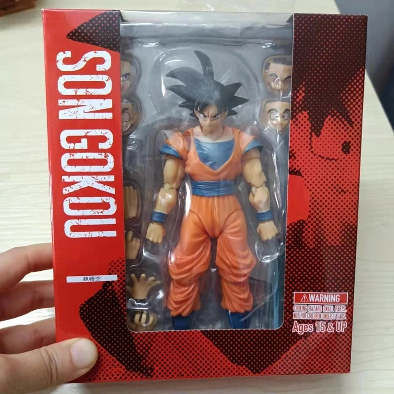 Action Figure Toys For Children Adults SHF Super Saiyan God Son Goku Blue Anime Dragon Ball Super Gifts PVC Model Movable Dolls