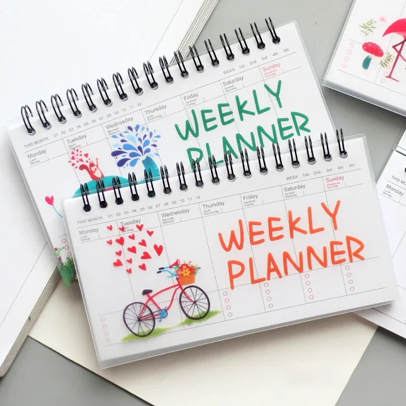 

Korean Notebook Office Planner Diary Spiral Schedule School Supplies Organizer Weekly Journal Stationery Cartoon Agenda Kawaii