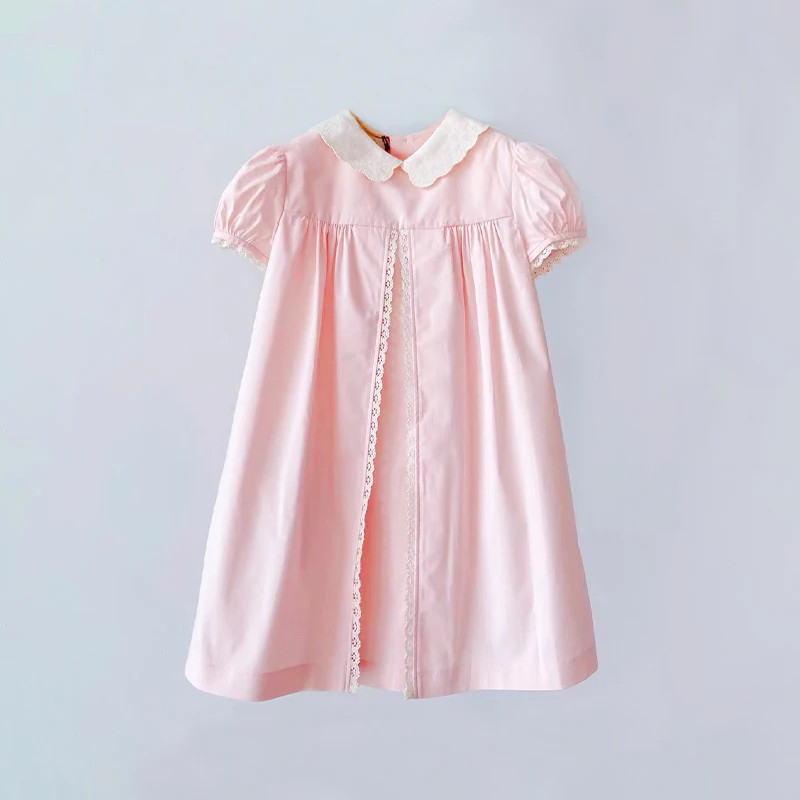 

NIGO Girls Embroidered Shirt Short Sleeve Pink Dress #nigo32566