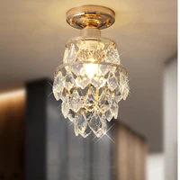vintage luxury cabin led ceiling light american k9 crystal ceiling pendant lamp aisle corridor kitchen decor lights for bedroom