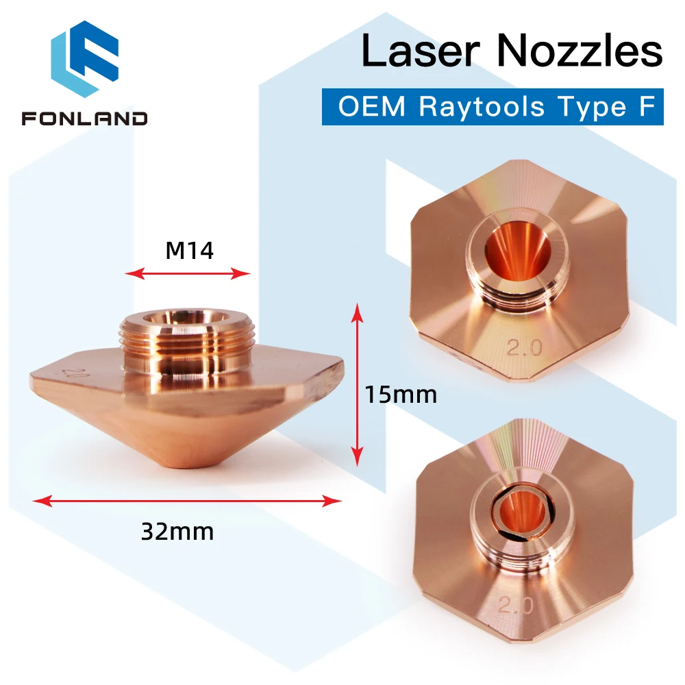 

FONLAND Bodor Laser Nozzles Single/Double Layers Dia.32mm H15 Caliber 0.8 - 4.0mm For Bodor Empower Fiber Laser Cutting Head