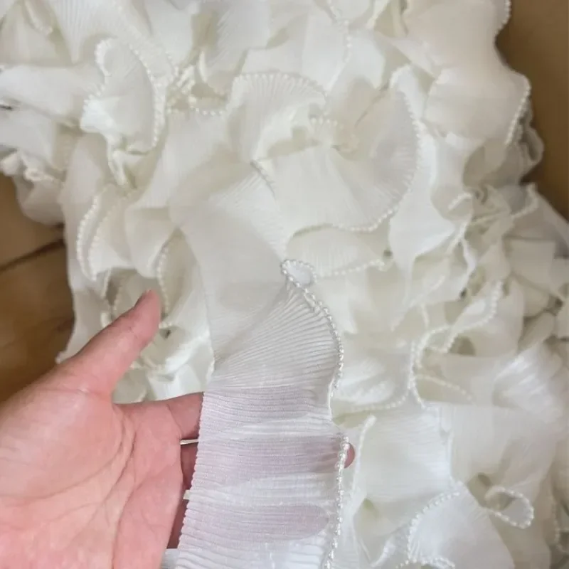 6 5 см широкое кружево с одним краем жемчуг Сделай Сам Вышивка Аппликация воротник