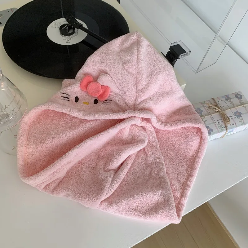 

Kawaii Hello Kitty Sanrio Hair Drying Wrap Strong Water Absorbent Portable New Womens Girl Ladies Quick Dry Bathroom Accessories
