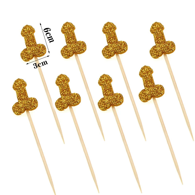 12 шт. Блестящий пенис Вилли торт Кекс Топпер Свадебные подарки для взрослых