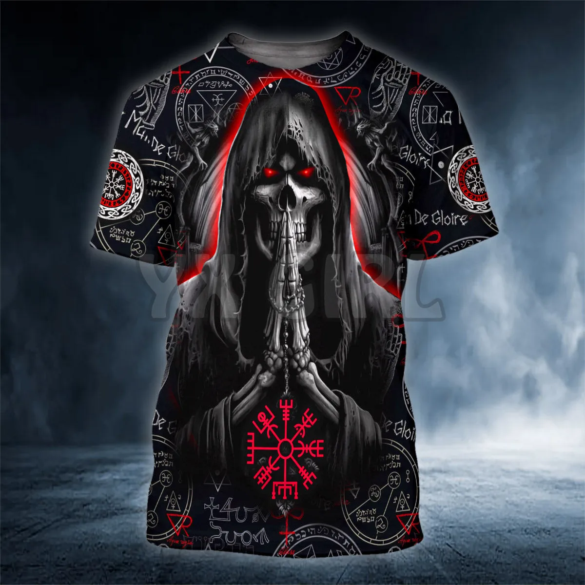 

2022 Summer Viking Pattern Grim Reaper Praying 3D All Over Printed T Shirts Tee Tops shirts Unisex Tshirt