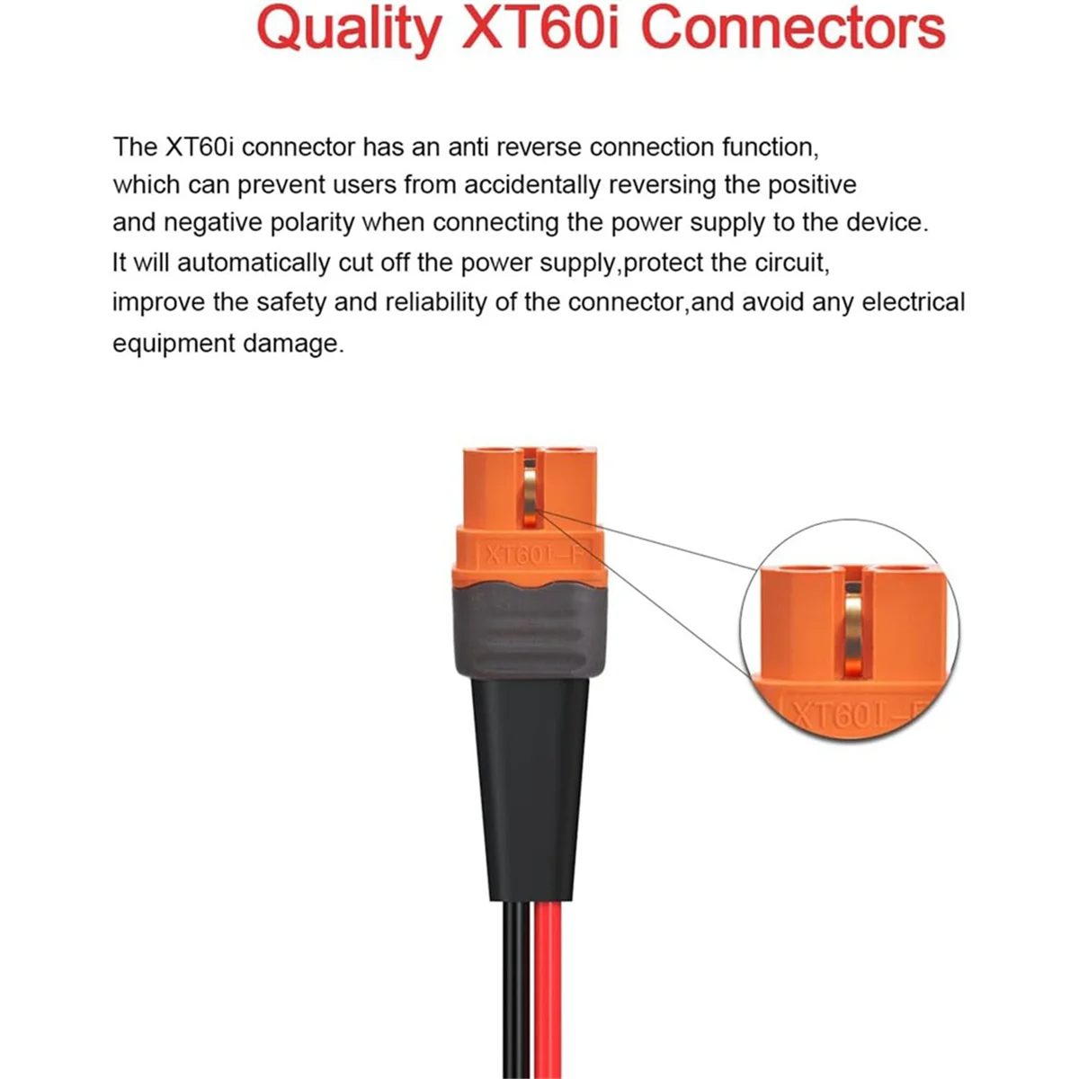 Разъем 12AWG XT60i мама к уплотнительному кольцу с луженым проводом для портативной
