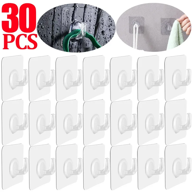 Прозрачные настенные крючки самоклеящиеся вешалки для дверей искусственный